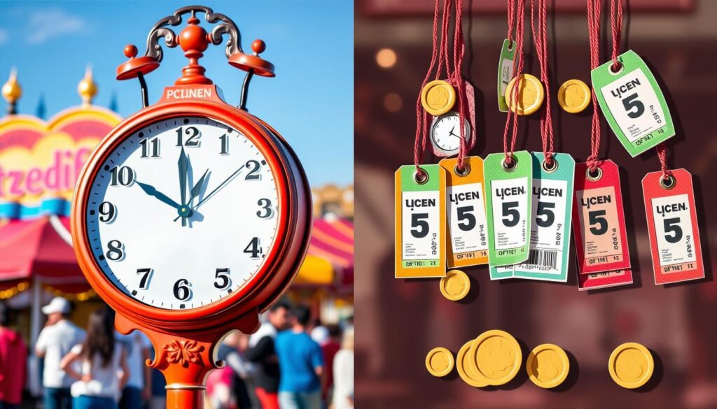 perbandingan waktu buka vs harga tiket